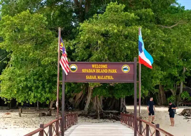 Official entry point and signage at Sipadan Island Sea Coral Resort